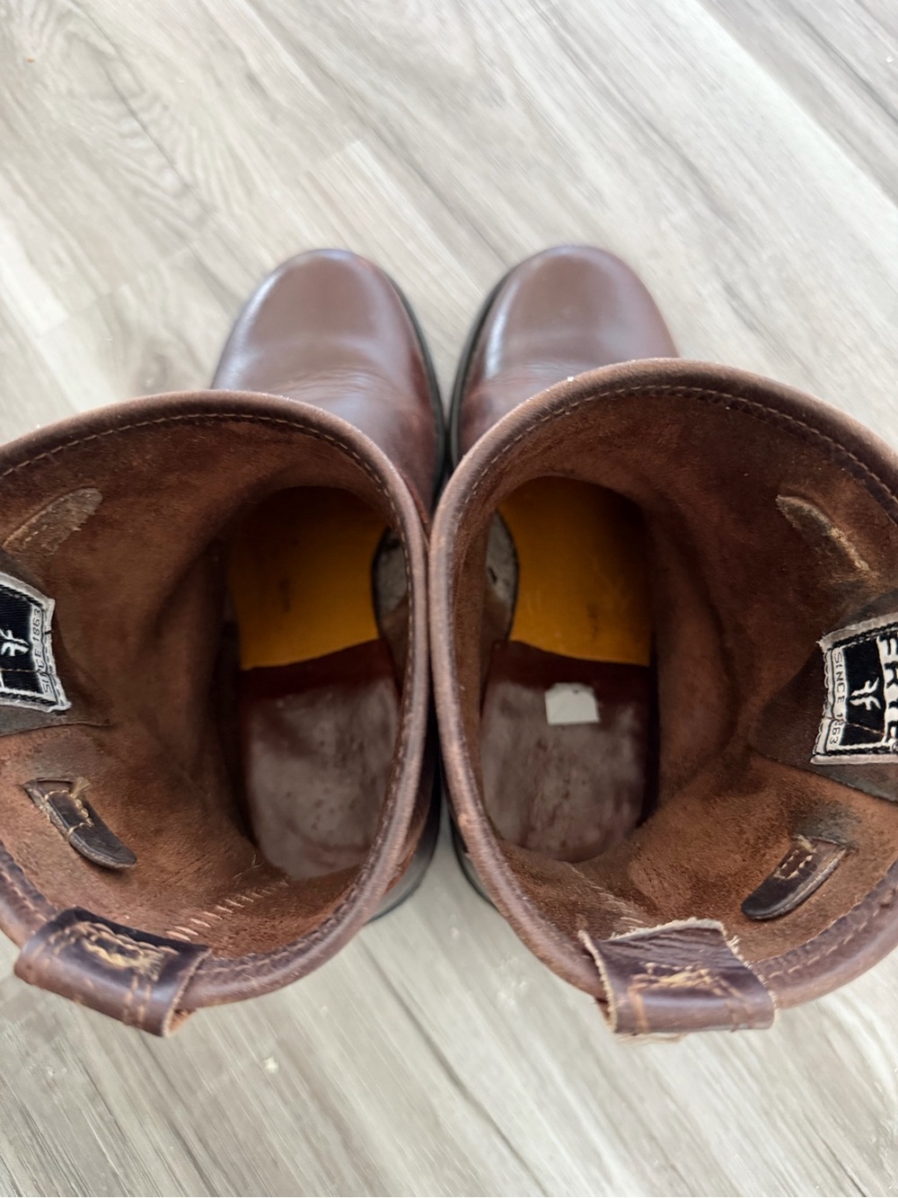 Frye Harness 8R ($458) Brown Distressed Leather Ankle Moto Boots Women Sz 8/8.5 - Picture 12 of 16